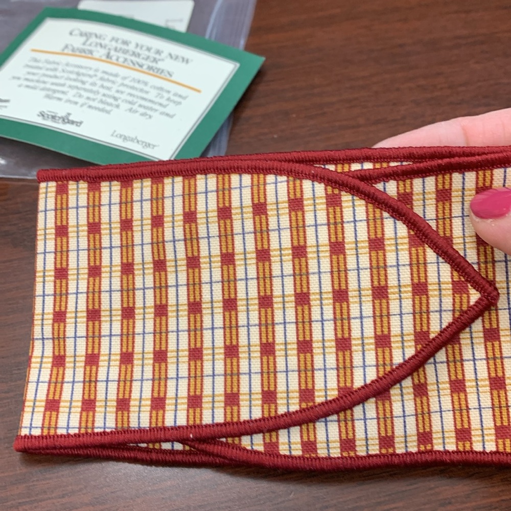 Longaberger Orchard Plaid Handle Tie